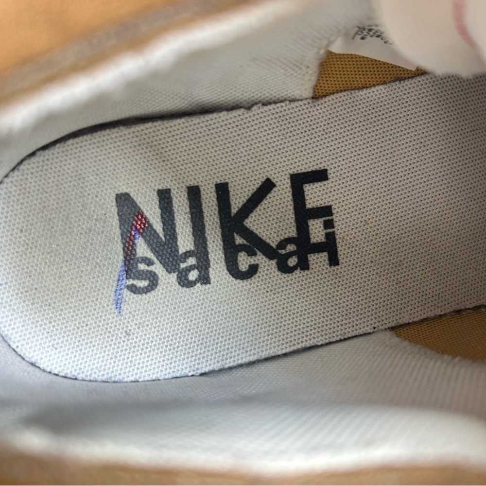 Nike Sacai Blazer Low British Tan Sneakers Casual Shoes Men’s Size 7 Womens 8.5 - Picture 10 of 11